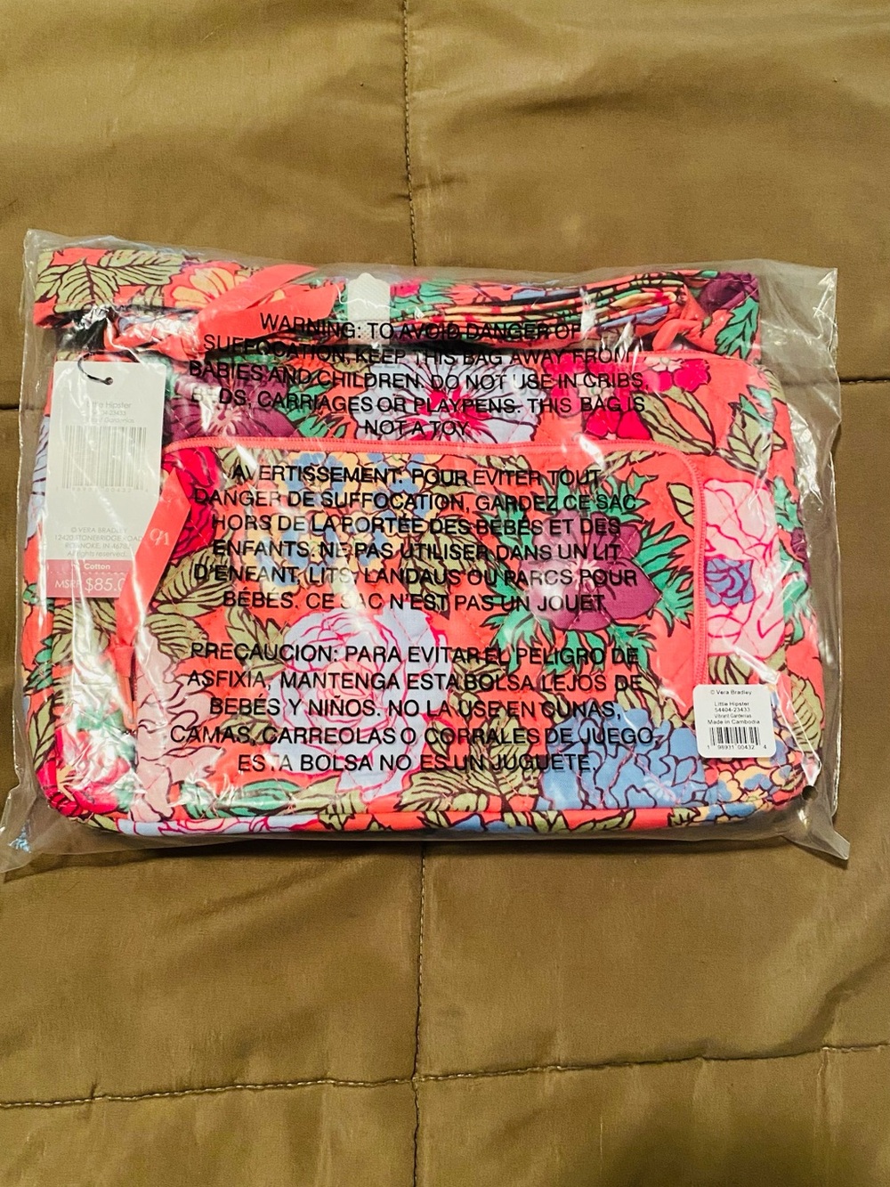 Vera Bradley Little Hipster NWT Vibrant Gardenias